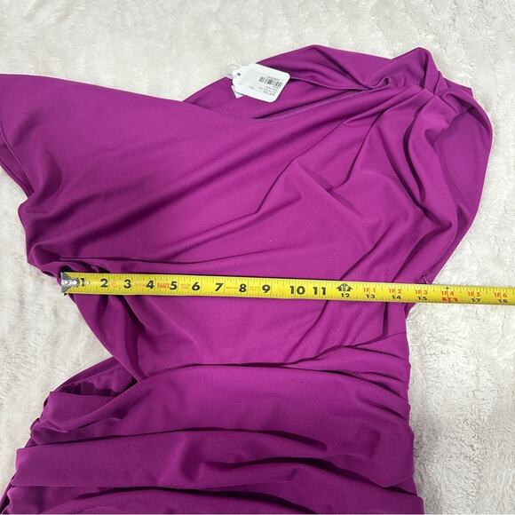 Tanya Taylor Size 12 Purple Elegant Ruched Cut Out Side Slit Nami Gown Dress - Picture 13 of 16